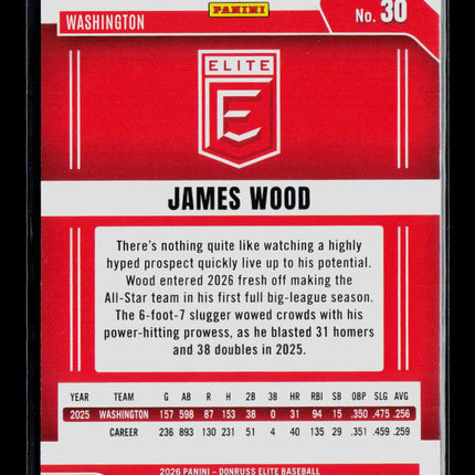 2026 Panini Donruss Elite James Wood #30 Green