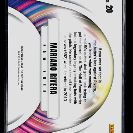 2026 Panini Donruss Elite Extra Edition Mariano Rivera #20 Green