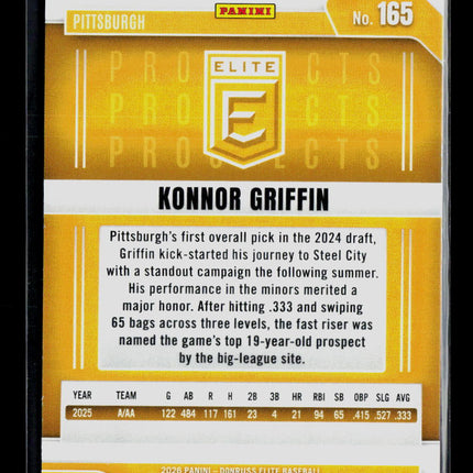 2026 Panini Donruss Elite Baseball Konnor Griffin #165 Green RC