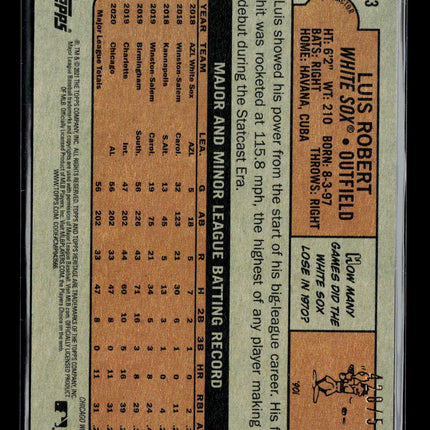 2021 Topps Heritage Luis Robert #33 Refractor RC