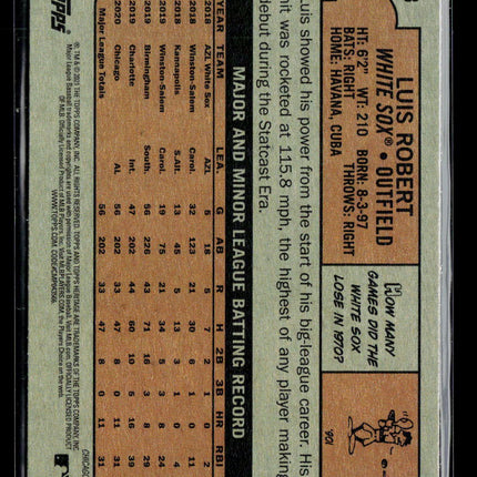 2021 Topps Heritage Chrome Luis Robert #33 Blue Sparkle Refractor RC