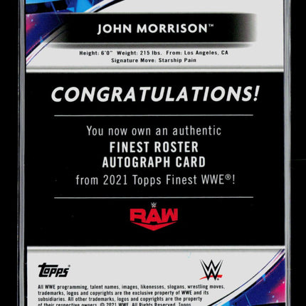 2021 Topps Finest WWE John Morrison #RA-JM Gold Auto /50