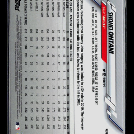2020 Topps Chrome Shohei Ohtani #21 Pink Refractor