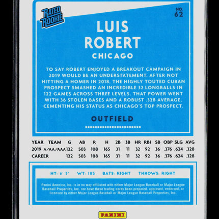 2020 Panini Donruss Optic Baseball Luis Robert #62 Rookie