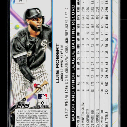 2023 Topps Chrome Cosmic Luis Robert Jr. Luis Robert #80 Nucleus Refractor