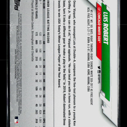 2020 Topps Holiday Luis Robert #HW2 RC