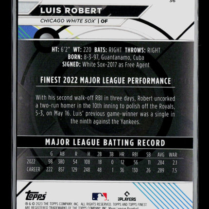 2023 Topps Finest Luis Robert #36 063/100
