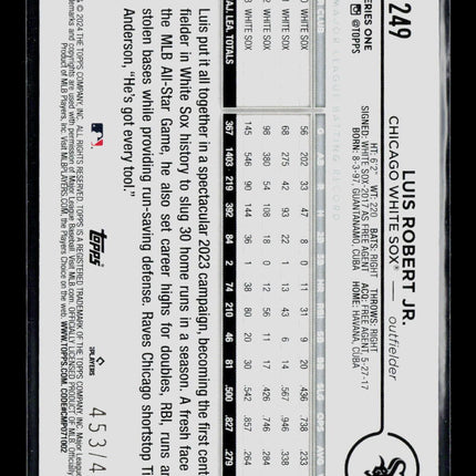 2024 Topps Series One Luis Robert Jr. #249 Green Crackle /499