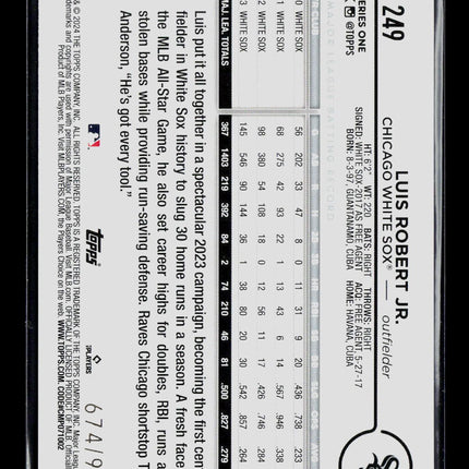 2024 Topps Luis Robert Jr. #249 Blue Foilboard /999
