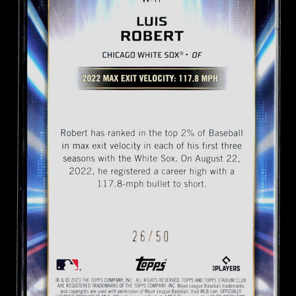 2023 Topps Stadium Club Luis Robert #VV-11 Orange Foil 26/50