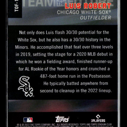 2022 Topps Stadium Club Chrome Luis Robert #TOF-11