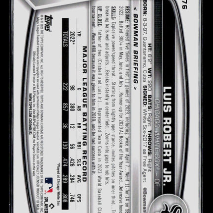2023 Bowman Chrome Luis Robert Jr. #76 Sapphire