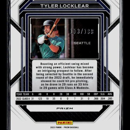 2023 Panini Prizm Baseball Tyler Locklear #25 Red 113/199