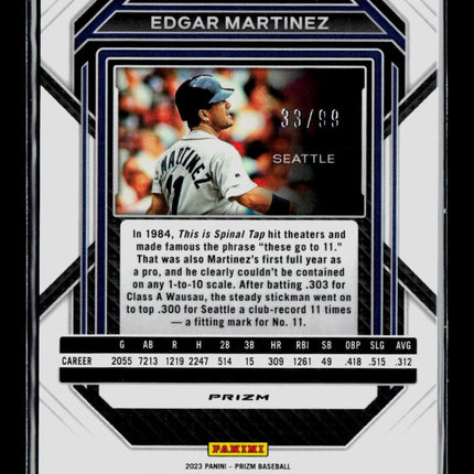2023 Panini Prizm Baseball Edgar Martinez #176 Purple 33/99