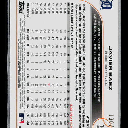 2022 Topps Chrome Javier Baez #147 Aqua RayWave /199