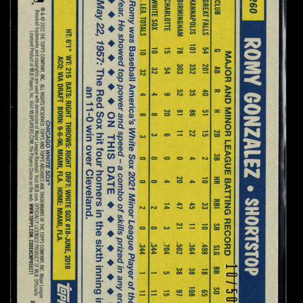 2022 Topps Archives Romy Gonzalez #260 Red Foil 10/50 RC