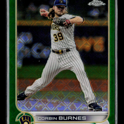2022 Topps Chrome Corbin Burnes #56 Green Logo /99