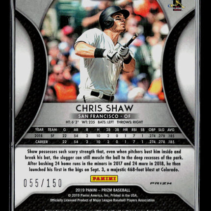 2019 Panini Prizm Chris Shaw #63 Donut Circle RC /150