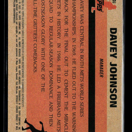 2022 Topps Archives Davey Johnson #83FF-DJ Auto
