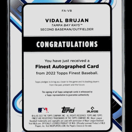 2022 Topps Finest Vidal Brujan #FA-VB RC Auto