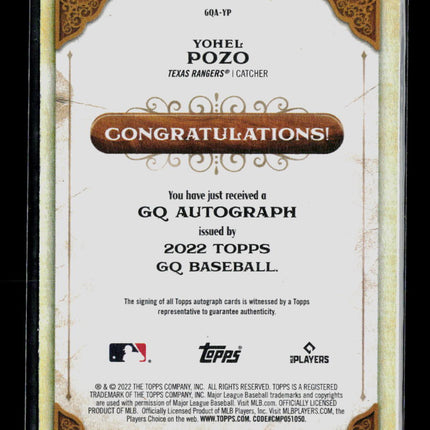 2022 Topps Gypsy Queen Yohel Pozo #GQA-YP RC Auto