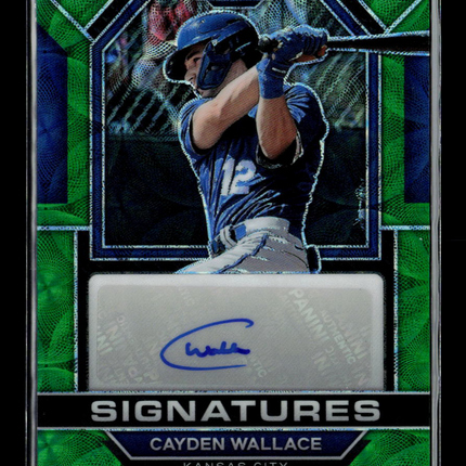 2023 Panini Prizm Baseball Cayden Wallace #SIG-CW Green Auto /75
