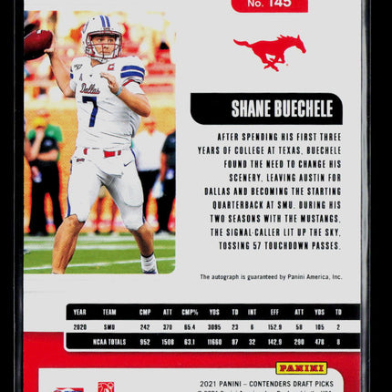 2021 Panini Contenders Draft Picks Shane Buechele #145 College Ticket RC Auto