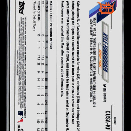 2021 Topps Chrome Kyle Funkhouser #CUSA-KF RC Auto