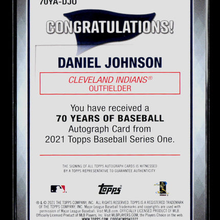 2021 Topps Series 1 Daniel Johnson #70YA-DJO RC Auto