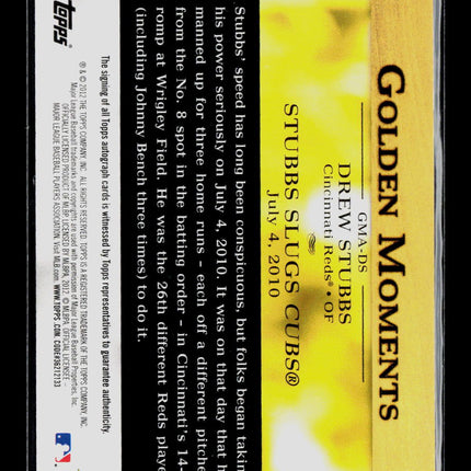 2012 Topps Golden Moments Autographs Drew Stubbs #GMA-DS Auto