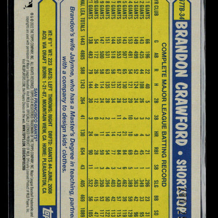 2022 Topps 1987 Topps Baseball Brandon Crawford #87TB-34 Silver /299