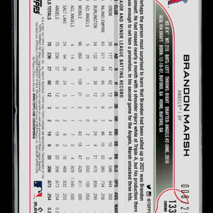 2022 Topps Chrome Brandon Marsh #133 Purple /299 RC