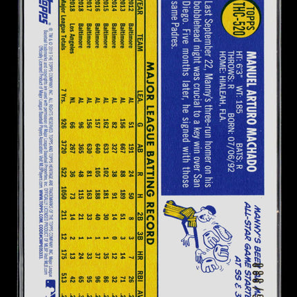 2019 Topps Heritage High Number Chrome Manny Machado #THC-520 /999