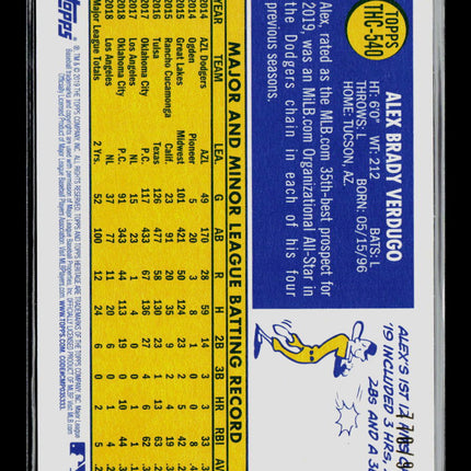 2019 Topps Heritage High Number Chrome Alex Verdugo #THC-540 /999
