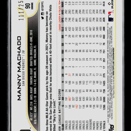 2022 Topps Chrome Manny Machado #90 Purple /250