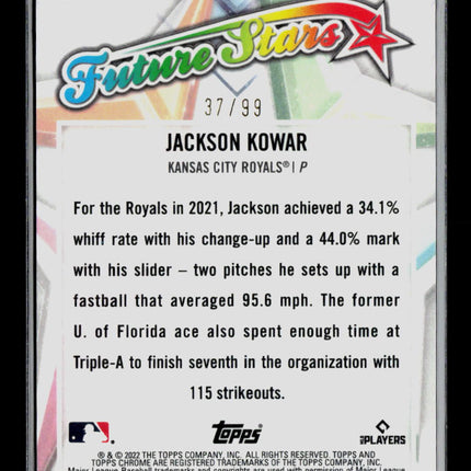 2022 Topps Chrome Jackson Kowar #FS-3 Green RC 37 / 99