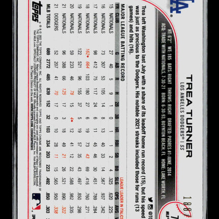 2022 Topps Chrome Trea Turner #75 Magenta LogoFractor /199