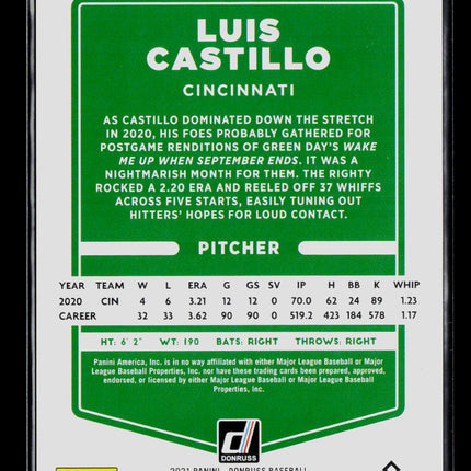 2021 Panini Donruss Luis Castillo #124 Red Candy Cane 1781/2021