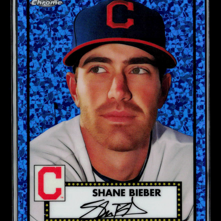 2021 Topps Chrome Platinum Anniversary Shane Bieber #190 Blue /199