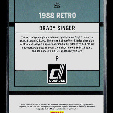 2022 Panini Donruss Brady Singer #232 1938/2022