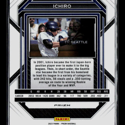 2023 Panini Prizm Baseball Ichiro Suzuki Ichiro #32 Purple Ice