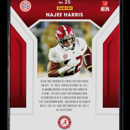 2021 Panini Contenders Draft Picks Najee Harris #25 Playing the Numbers Game