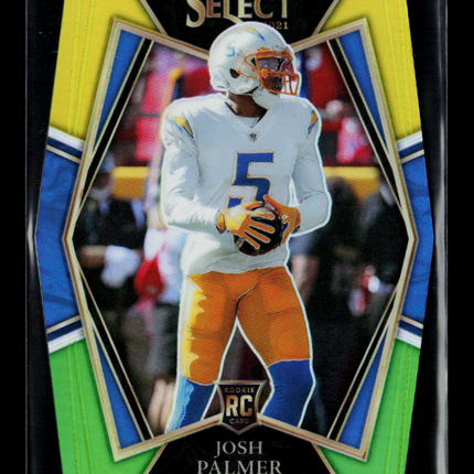 2022 Panini Select Football Josh Palmer #166 Green Yellow Prizm RC