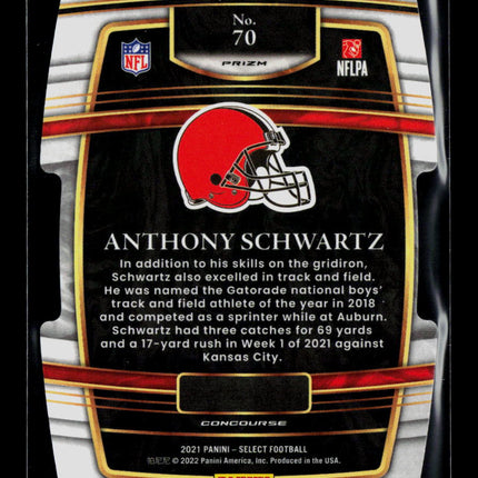 2022 Panini Select Football Anthony Schwartz #70 RC