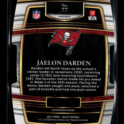 2022 Panini Select Football Jaelon Darden #77 Red Yellow Green Prizm RC