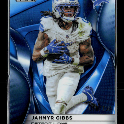 2025 Topps Chrome Black Jahmyr Gibbs #37 Blue 018/150