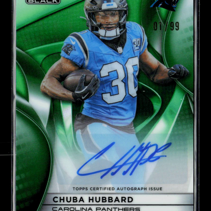 2025 Topps Chrome Black Chuba Hubbard #AU-CH Green 01/99 Auto