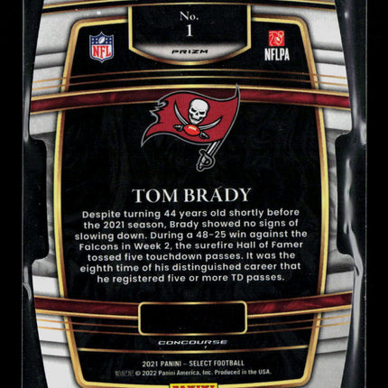 2022 Panini Select Tom Brady #1 Red Yellow Green Prizm