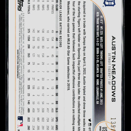 2022 Topps Update Series Austin Meadows #US199 Orange Foilboard /299