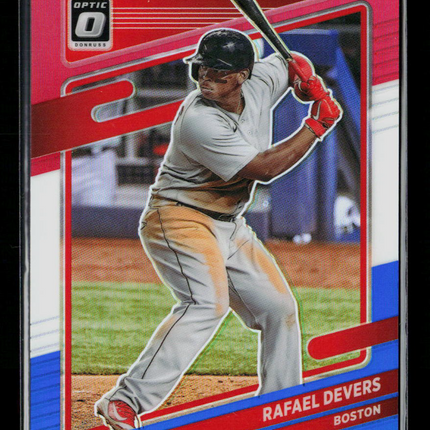 2021 Panini Donruss Optic Baseball Rafael Devers #153 Red White and Blue /199